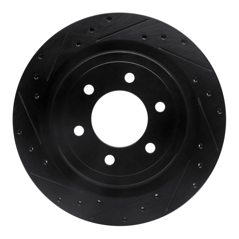 Ford F-150 Brake Rotor (1) - Rear Left - R1 Concepts - Drilled & Slotted - Black - `21-`25 Ford F-150 Brake Rotor (1) - Rear Left - R1 Concepts - Drilled & Slotted - Black - `21-`25